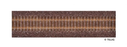 TILLIG 86500 - H0 Gleisbettung Elitegleis dunkel (braun), Länge 228 mm